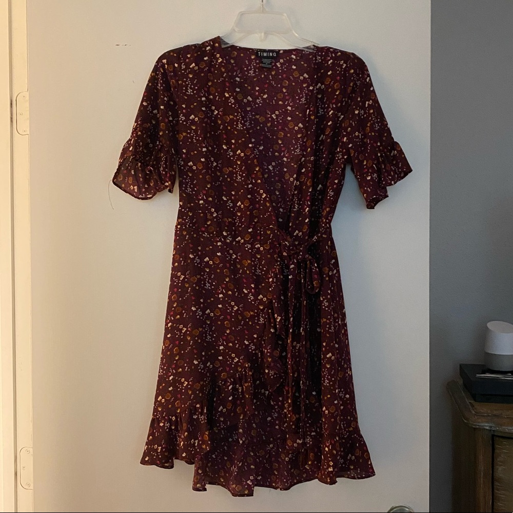 Timing floral wrap dress